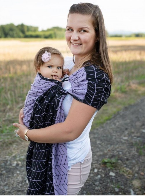 BIG HERRINGBONE FIOLET RING - 100% Cotton, ring slings, size: 2,1 m, weave jacquard