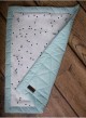 Triangles Aquamarine double-sided quilt - Minky/cotton,