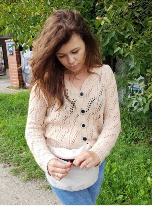 Saszetka biodrowa Diamont Creamy, 60% bawełna 20% len 20 bambus