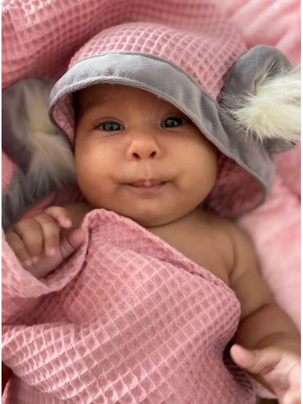 Ręcznik kąpielowy niemowlęcy Bubble Hop Soft Pink