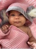 Ręcznik kąpielowy niemowlęcy Bubble Hop Soft Pink