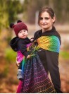 Chusta do noszenia dzieci Big Herringbone Rainbow RING - 100% Bawełna, chusta kółkowa, rozmiar: 2,1 m, splot żakardowy