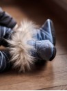 Happy Feet Insulated Sole Baby Shoes Triangles Jeans 8-18 months