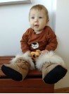 Happy Feet Insulated Sole Baby Shoes Teddy in Clouds 8-18 months