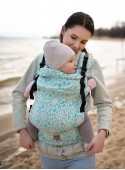 Adjustable Baby Carrier Grow Up Wrap: Blue Cobweb Summer