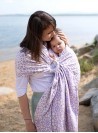 Chusta do noszenia dzieci LIGHT PURPLE COBWEB SUMMER RING - 100% Bawełna, chusta kółkowa, rozmiar: 2,1 m, splot żakardowy