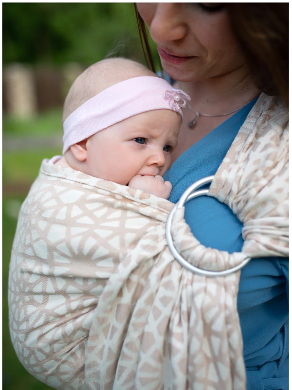Chusta do noszenia dzieci Sand Cobweb Summer RING 100% Bawełna