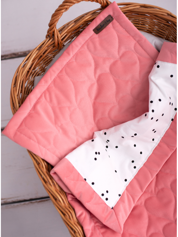 Hearts Strawberry flat baby pillow - 26 x 36 cm