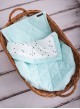 Triangles Aquamarine flat baby pillow - 26 x 36 cm