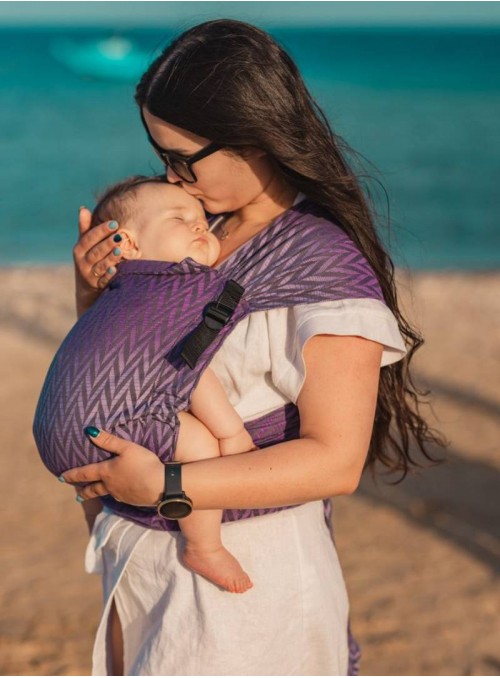 Adjustable Baby Carrier Half Buckle: Herringbone purple