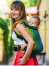 Adjustable Baby Carrier Grow Up Wrap: Big Herringbone Rainbow Intensive