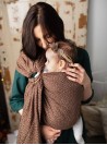 LITTLE HEARTS RING (brown) - 80% Cotton, 20% linen, ring slings, size: 2,1 m, weave jacquard
