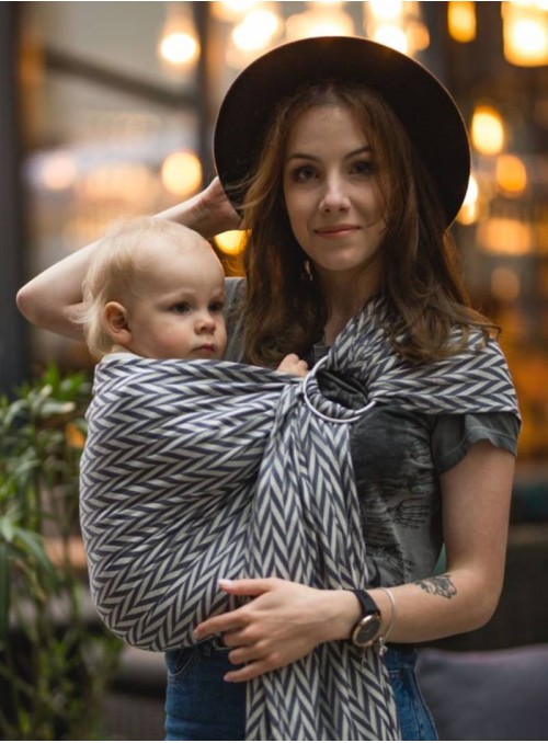 HERRINGBONE MONO RING - 100% Cotton, ring slings, size: 2,1 m, weave jacquard