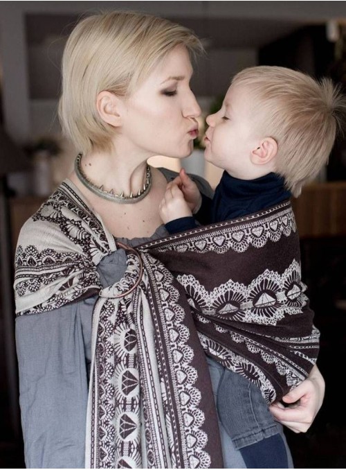 DIAMOND LACE MERINO RING - 100% Cotton, ring slings, size: 2,1 m, weave jacquard