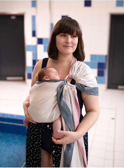 DIAMOND CREAMY RING - 60% bawełna 20% len 20 bambus, chusta kółkowa, rozmiar: 2,1 m,splot diamentowy