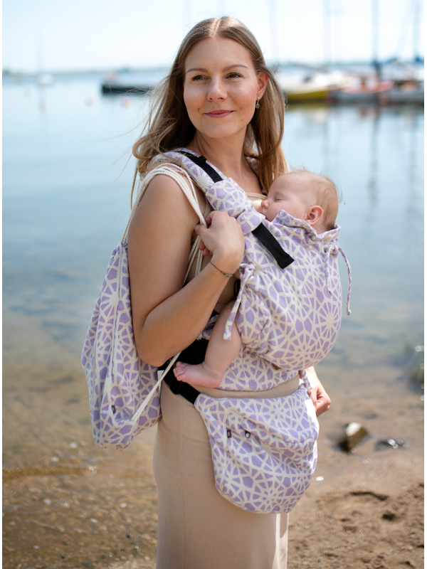 Adjustable Baby Carrier Multi Size: Light Purple Cobweb Summer, 100% cotton, jacquard