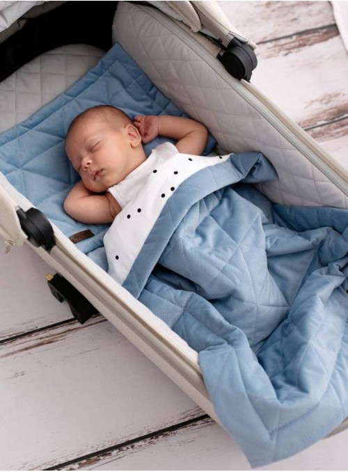 Poduszka niemowlęca płaska Kinder Hop Triangles Jeans- 26 x 36 cm