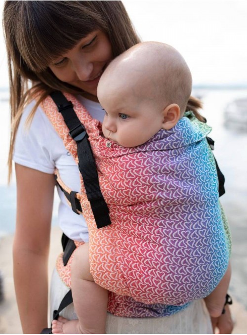 Adjustable Baby Carrier Grow Up Wrap: Little Hearts Rainbow