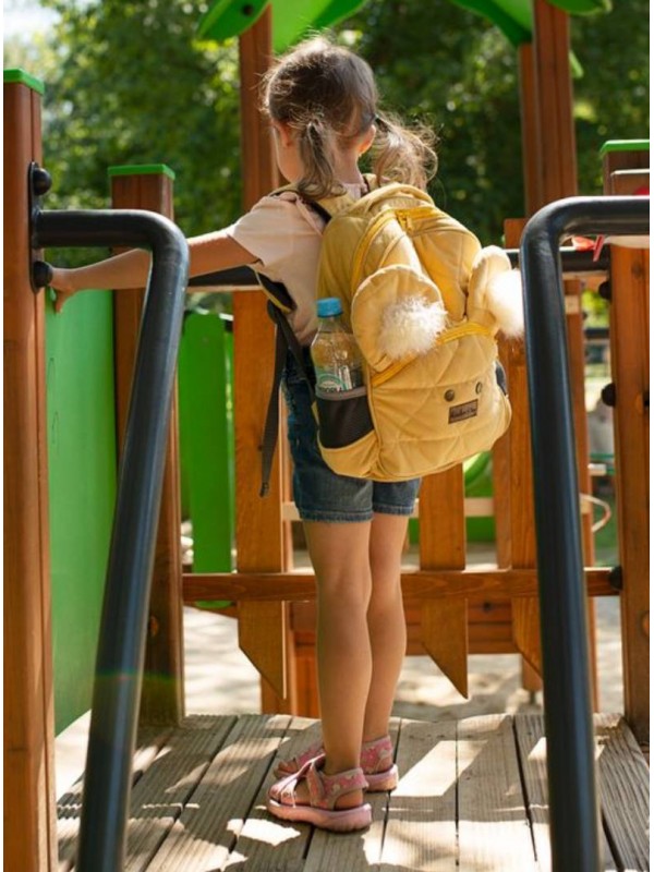 Plecak dziecięcy Kinder Hop Travel Bear Triangles Mustard